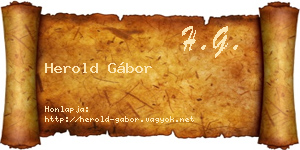 Herold Gábor névjegykártya